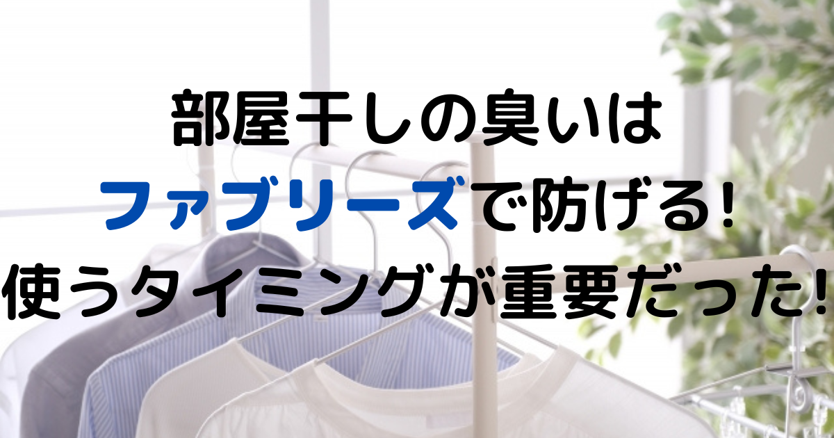 部屋干しの臭いはファブリーズで防げる 使うタイミングが重要だった